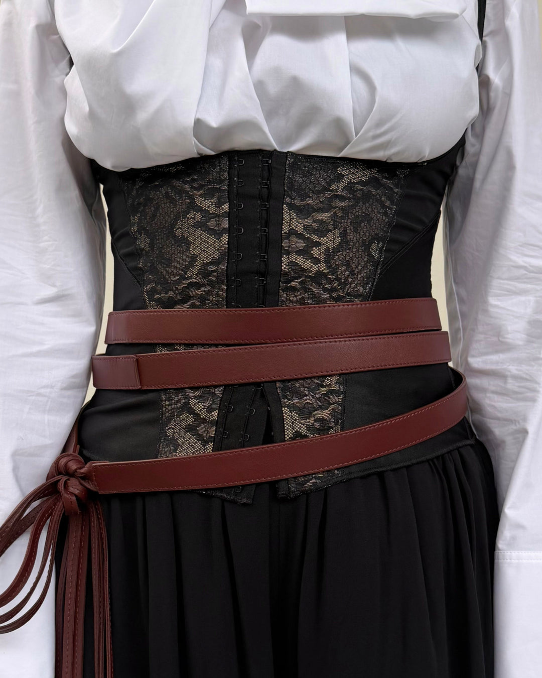 Versatile Harness Belt in Burgundy Leather | Italian Made GIUNIA Versatile Harness Belt in Burgundy Leather | Italian Made GIUNIA