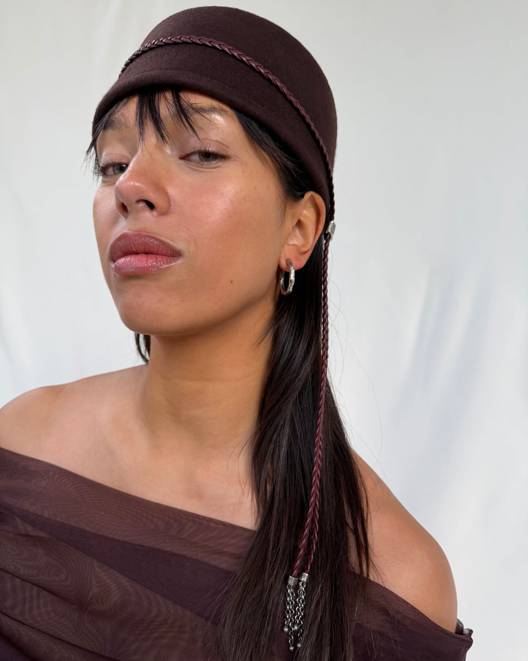 BEA BRAIDED CHOKER BURGUNDY