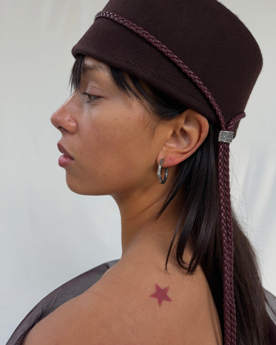 BEA BRAIDED CHOKER BURGUNDY