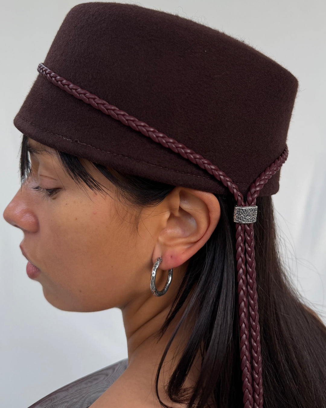 BEA BRAIDED CHOKER BURGUNDY