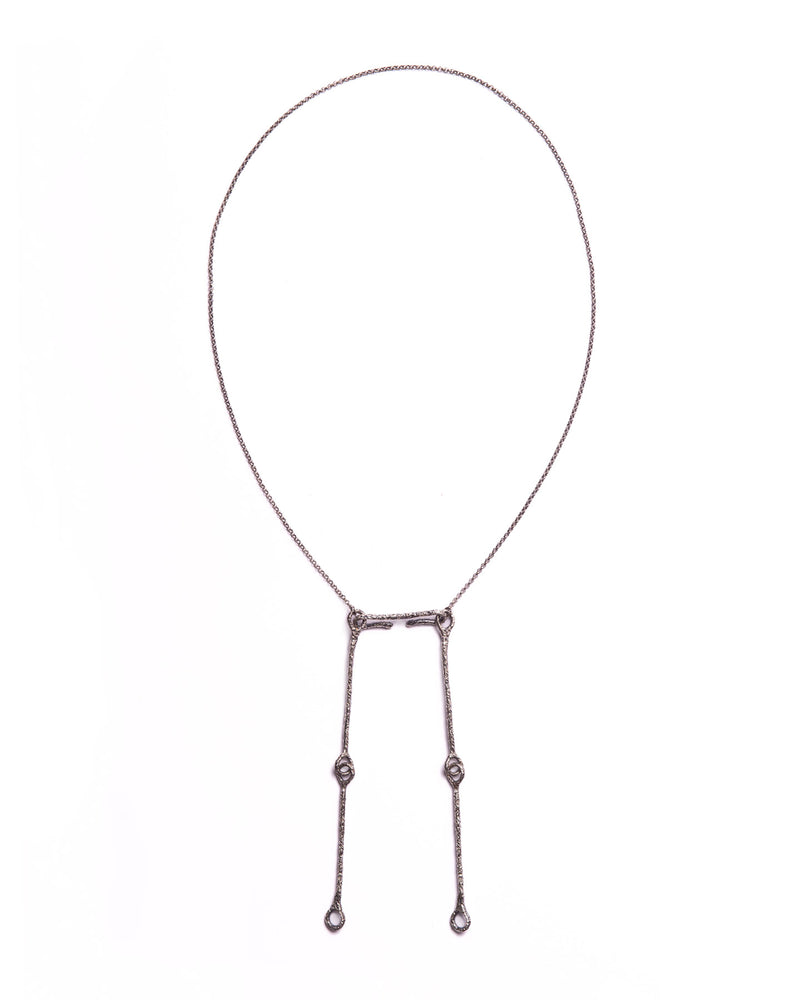 Handmade silver necklace from Naples, Italy, with a textured finish, adjustable rollo chain with metal tips, and versatile length options for a stylish, elegant accessory suitable for any occasion