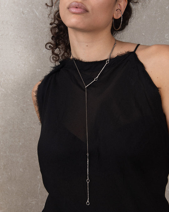 BONE NECKLACE SILVER on model