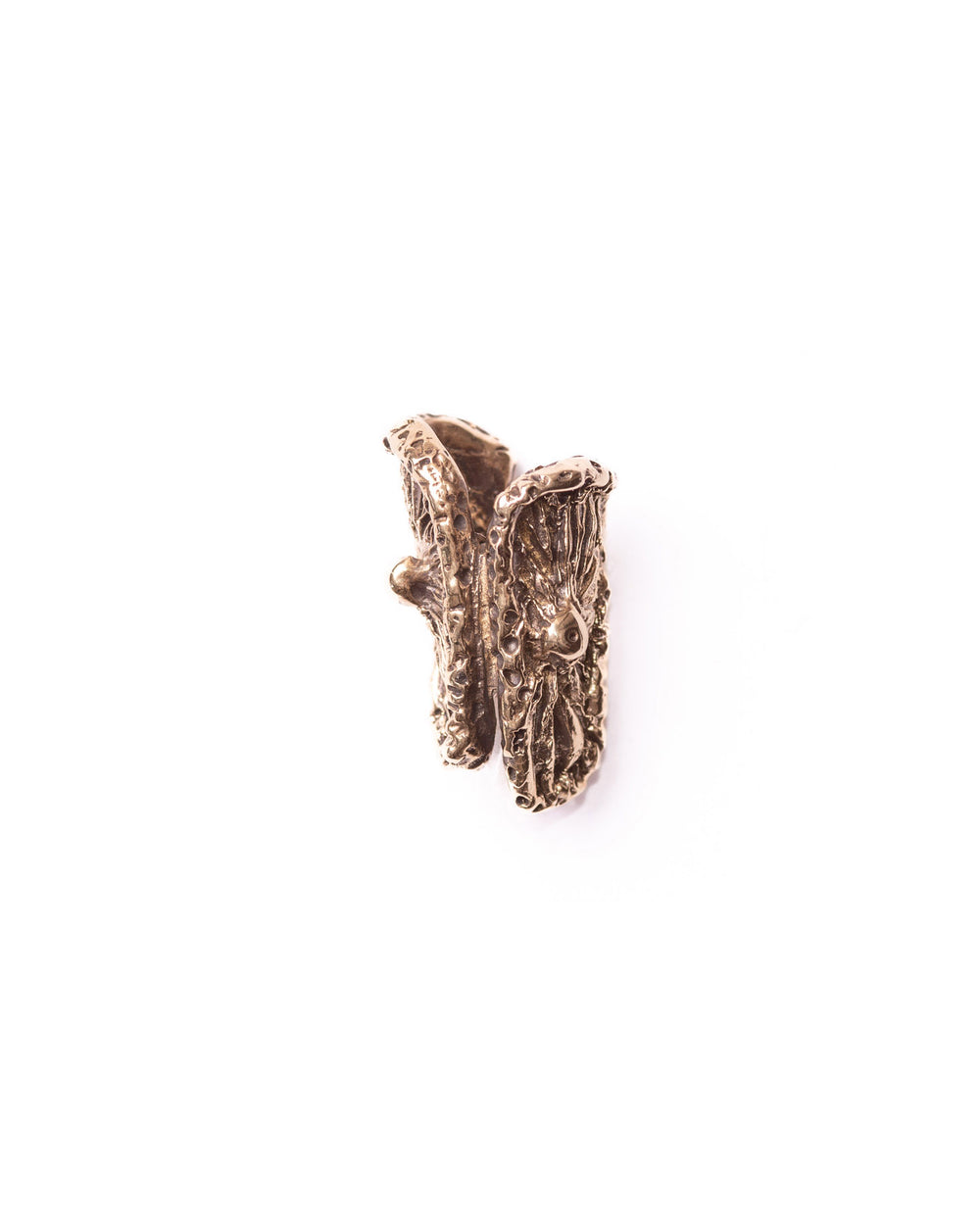 Jewel front packshot featuring the detailed FUNGO SINGLE EAR CUFF BRONZE