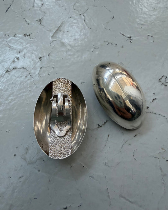 OVAL DOME CLIP EARRINGS