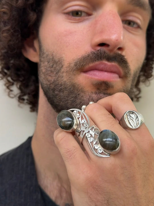 DOUBLE LABRADORITE RING