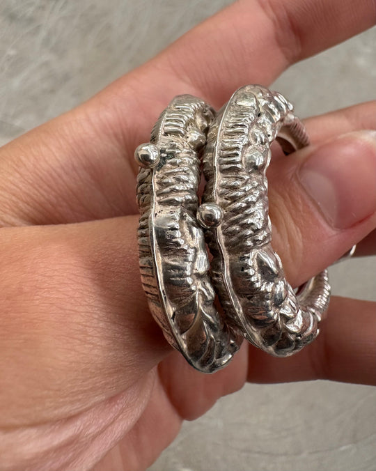 EMBOSSED MOON HOOPS