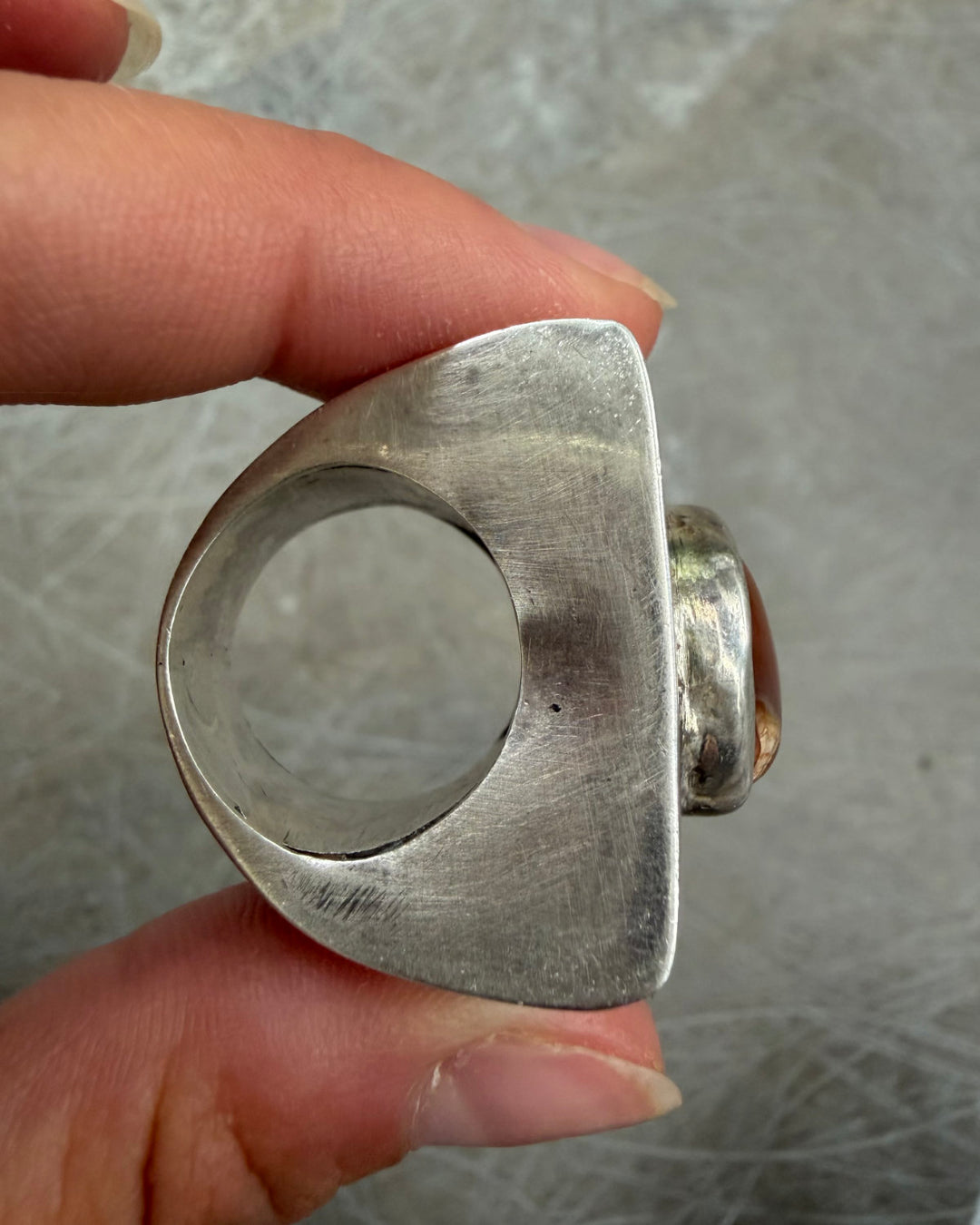MODERNIST AMBER RING