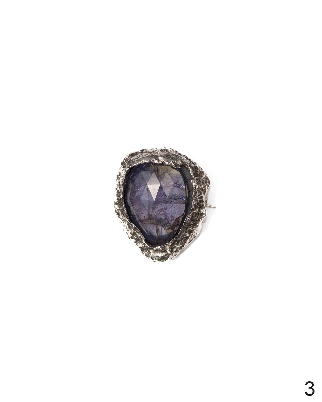 Artistic Kunzite charm with a detailed textured silver setting, ideal as a distinctive jewelry piece