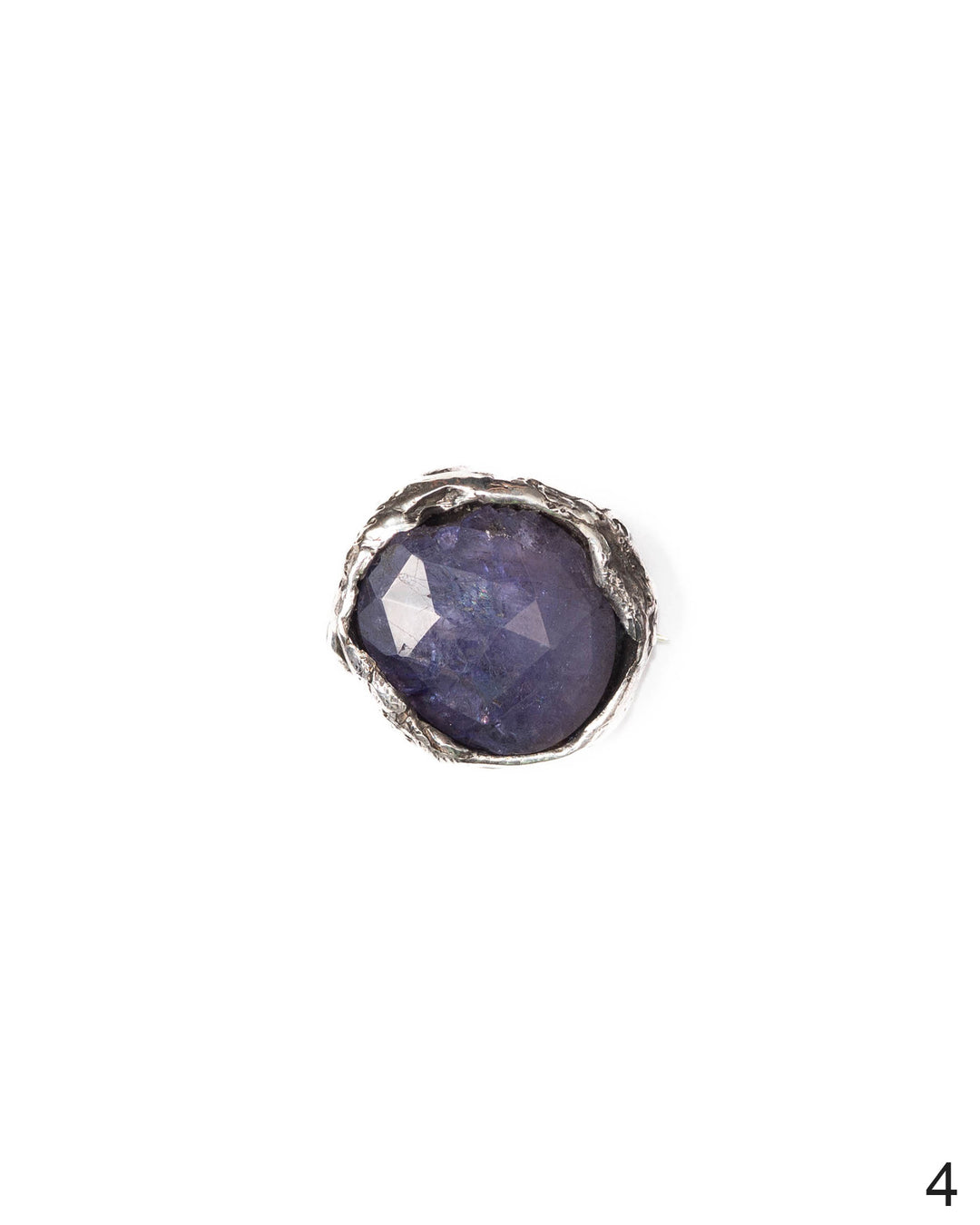 Artistic Kunzite charm with a detailed textured silver setting, ideal as a distinctive jewelry piece
