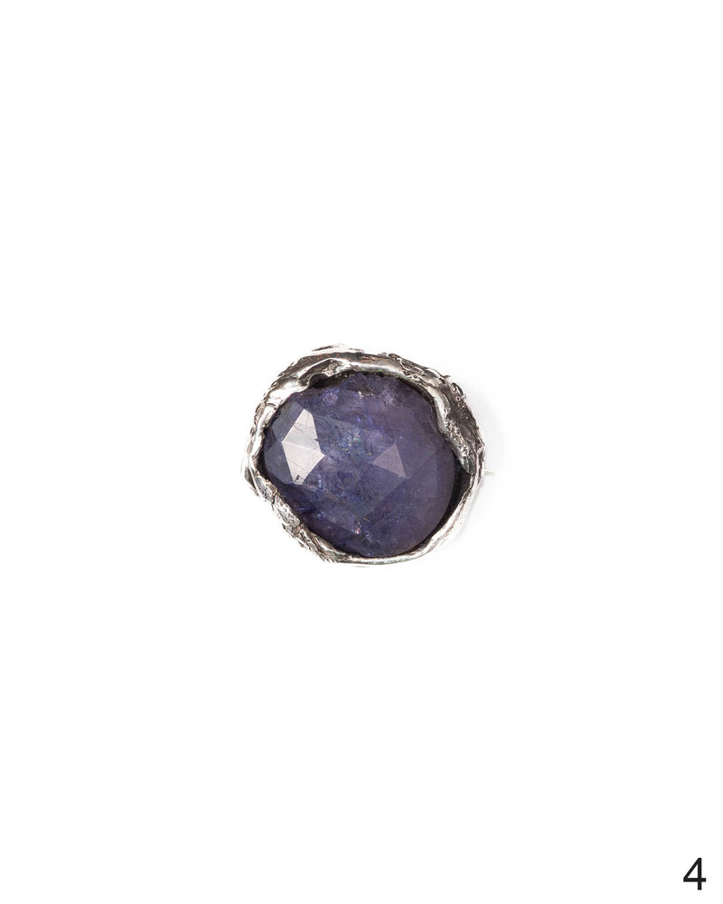 Artistic Kunzite charm with a detailed textured silver setting, ideal as a distinctive jewelry piece