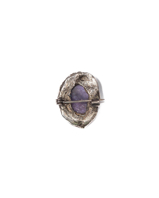 Beautiful Kunzite back side charm with a textured silver border, crafted to be a charming and elegant accessory