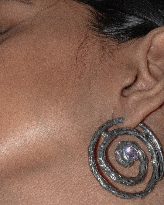 VORTEX HOOP EARRINGS SILVER