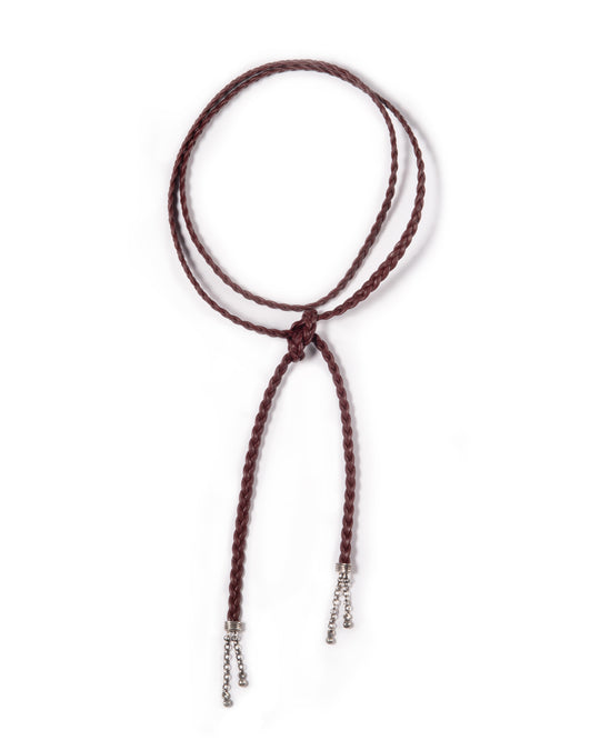 BEA BRAIDED CHOKER BURGUNDY