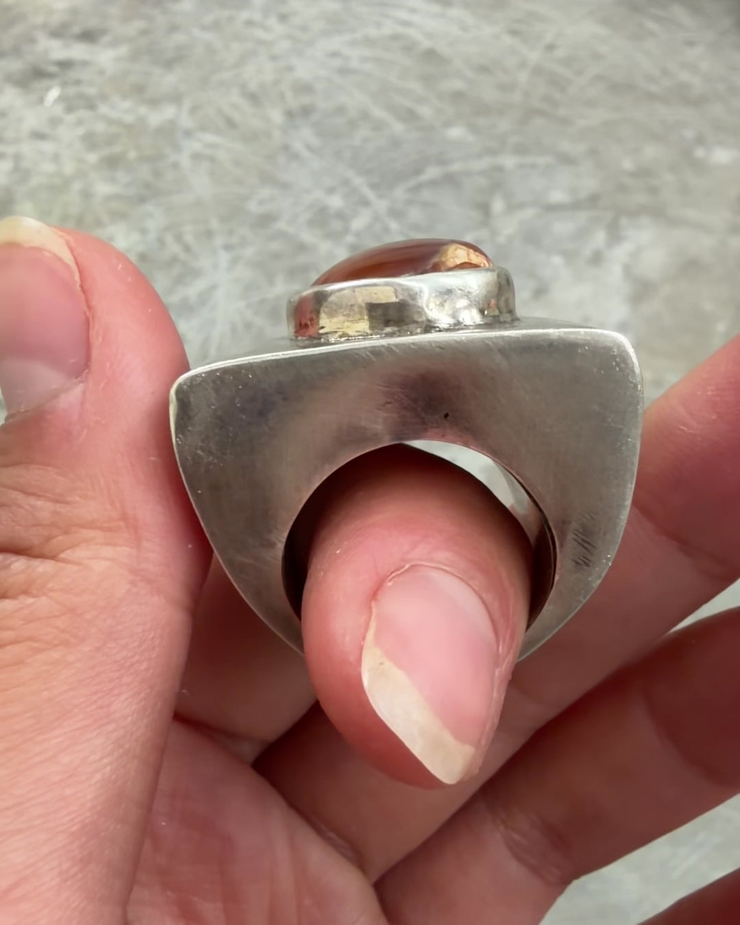 MODERNIST AMBER RING